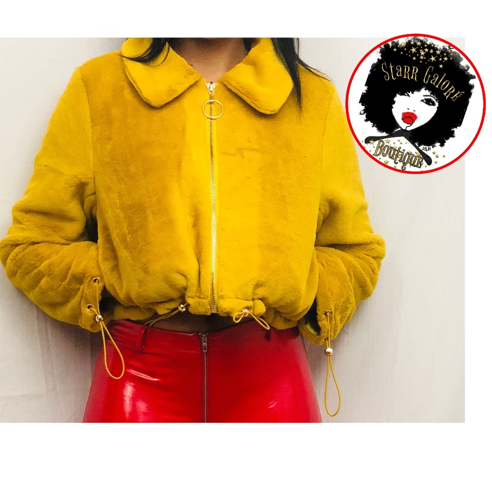 Faux Fur Yellow Jacket
